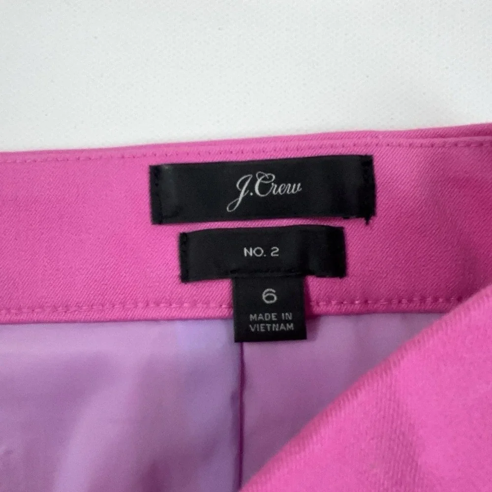 J.Crew No. 2 Skirt Womens 6 Pink Twill Pencil Knee Length Lined Stretch Office